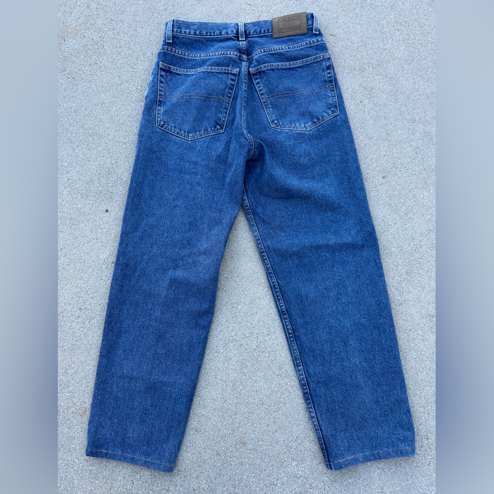 Vintage Tommy Hilfiger Men's Deep Blue Loose Fit Jeans Size 31/30 - Picture 7 of 9